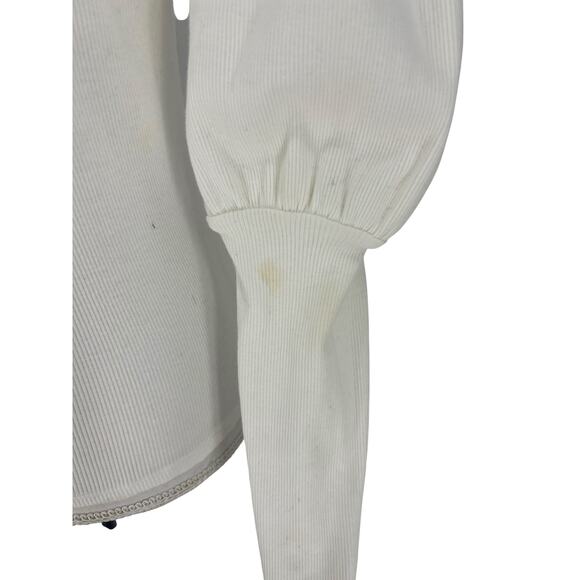 Veronica Beard Lyon Puff Sleeve Top in White - Picture 11 of 13